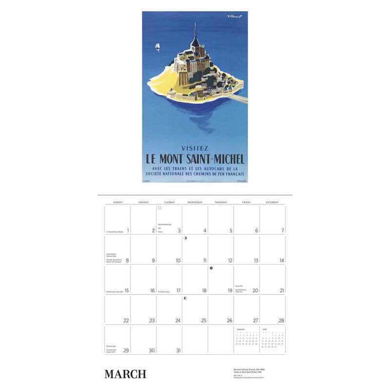 Pomegranate France Vintage Travel Posters 2026 Wall Calendar image number 1