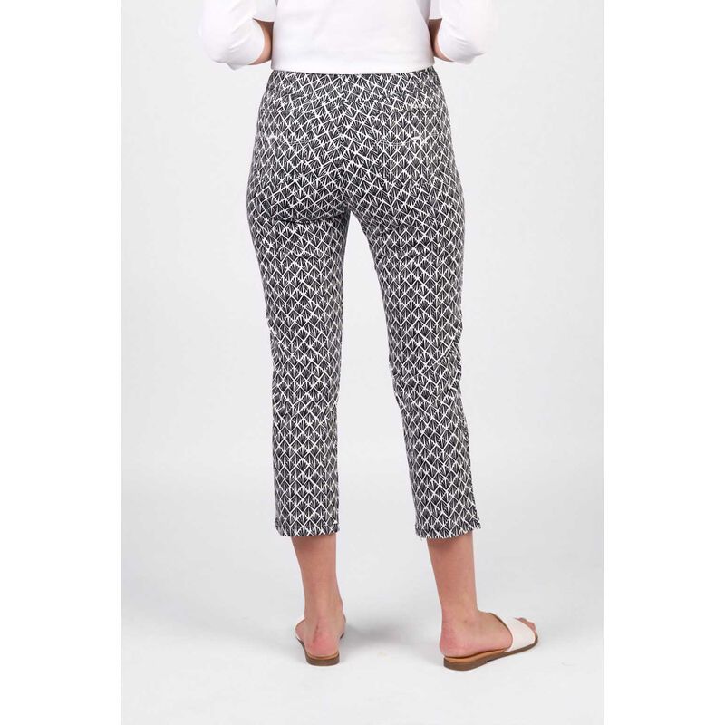 Vassalli Printed Slim Leg 7/8 Length Lightweight Pull On Pant image number 1