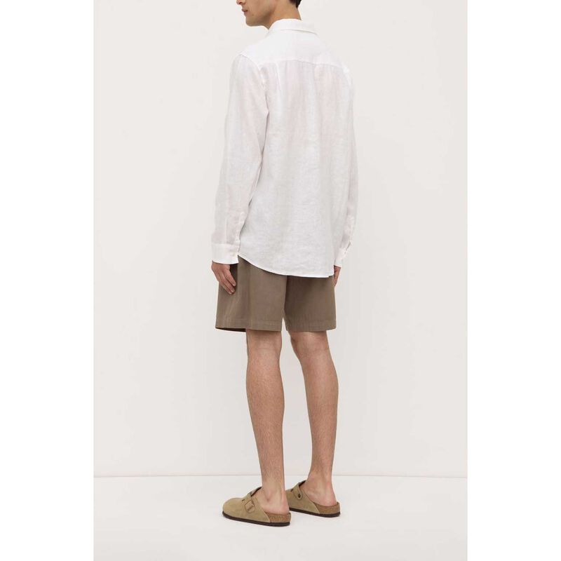 Assembly Label Everyday Mens Linen Long Sleeve Shirt White image number 1