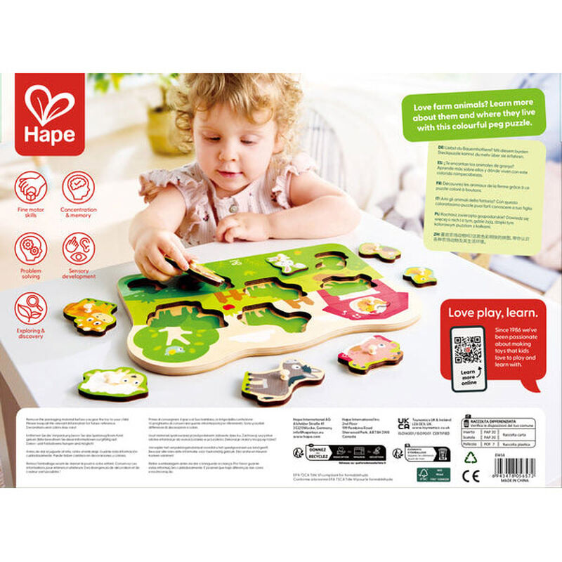 Hape Peg Puzzle - Farm Animals image number 2