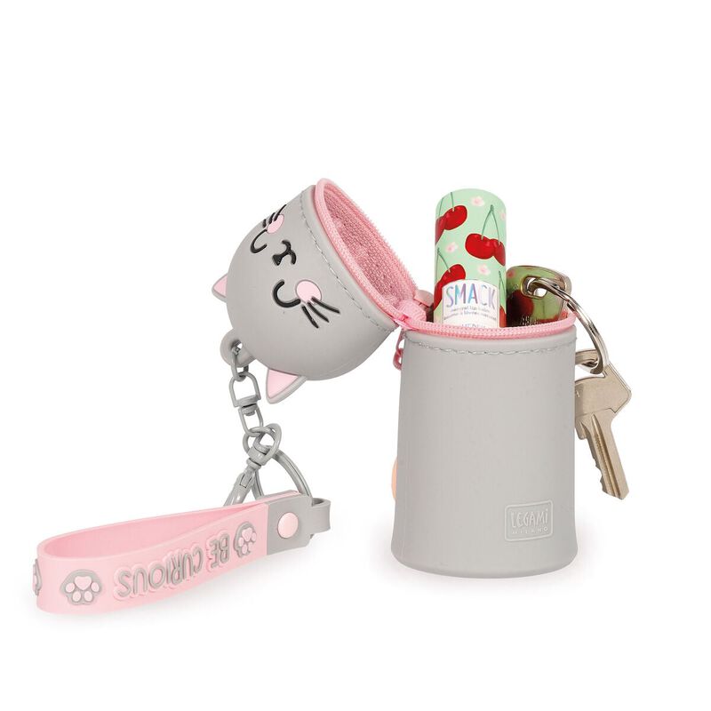 Legami Kitty Coin Purse With Key Ring image number 1