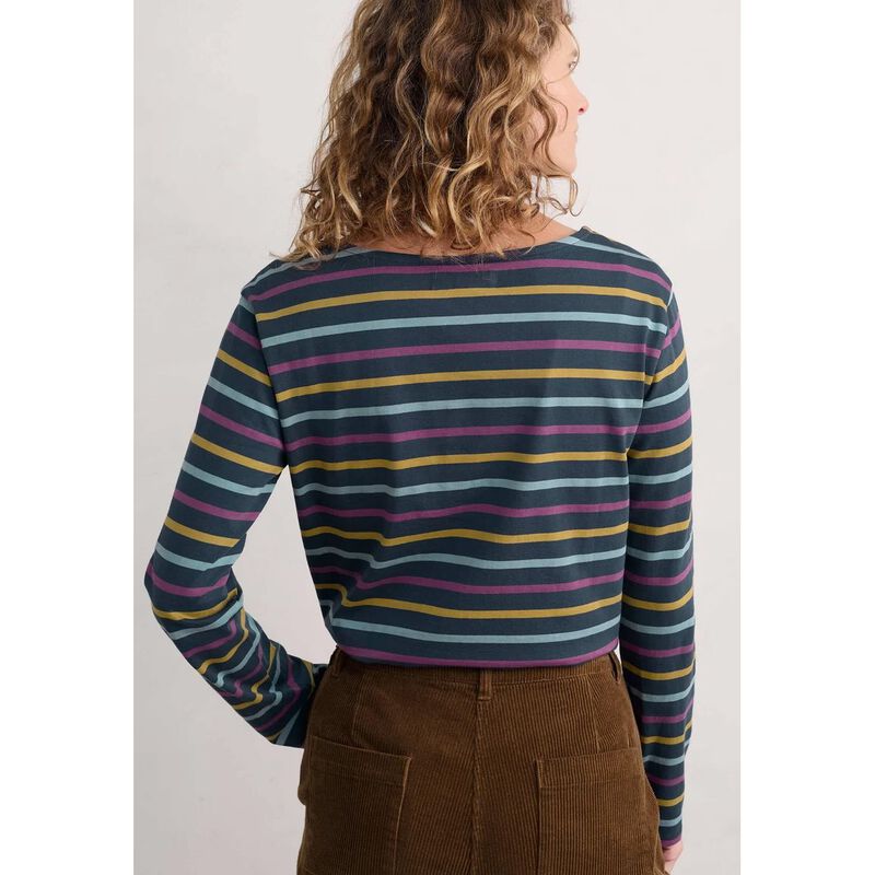 Seasalt Cornwall Sailor Shirt Tri Breton Maritime Aniseed image number 1
