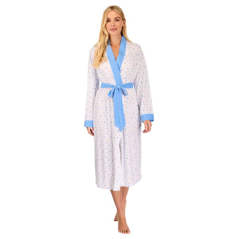 La Marquise Vintage Blossoms Cotton-Rich Jersey Long Sleeve Wrap Robe image number 0