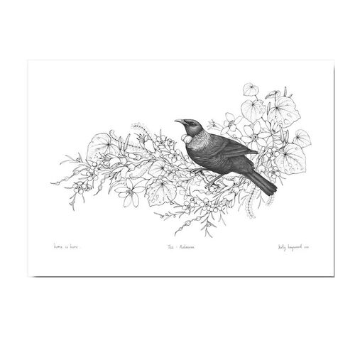 Katy Hayward Print - Home Is Here - Tui - A4