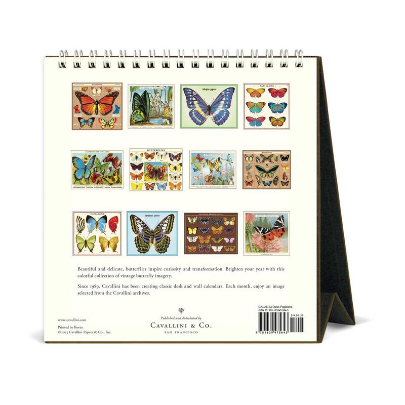 Cavallini Butterflies 2026 Desk Calendar image number 2