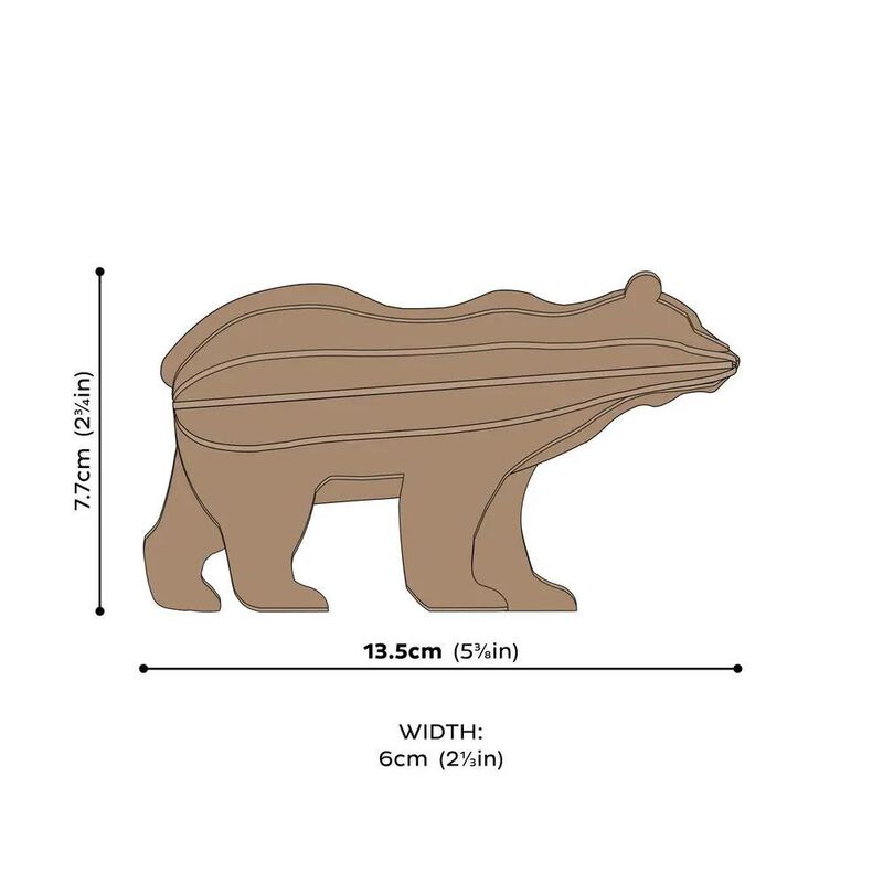 Lovi 3D Puzzle Decor Bear 13.5cm Brown image number 1