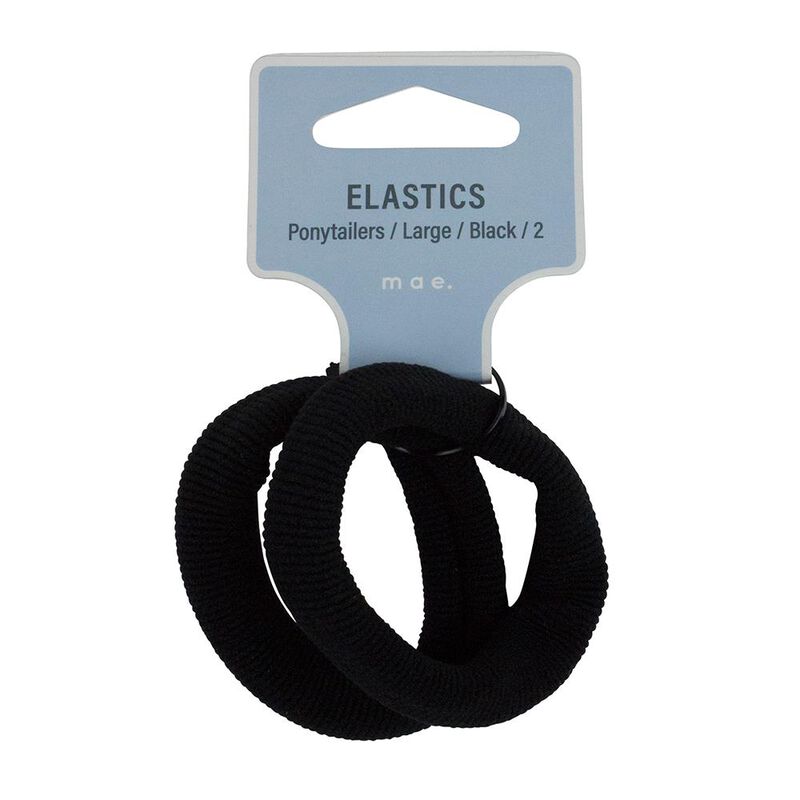 Mae Elastics Ponytailers Large Black (2) image number 0