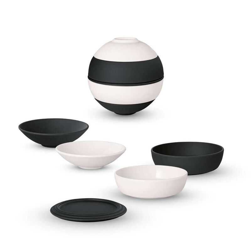 Villeroy & Boch La Petite Boule Snacking Set Black & White image number 2