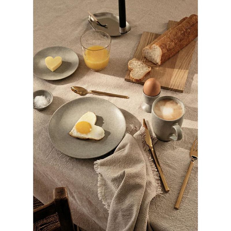 Broste Napkin Elouise - Off White/Taupe (Fungi Grey) image number 1