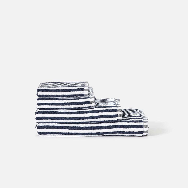 Citt&agrave; Wide Stripe Cotton Hand Towel Navy/White  - 45x75cm image number 1