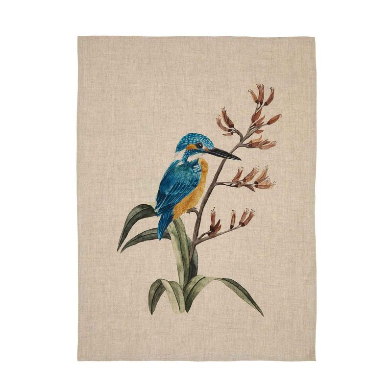 Wallace Cotton Kingfisher Linen Tea Towel image number 0
