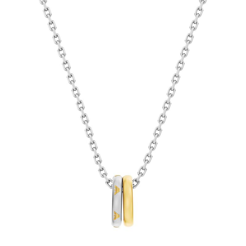 Emporio Armani Two-Tone Stainless Steel Pendant Necklace image number 0