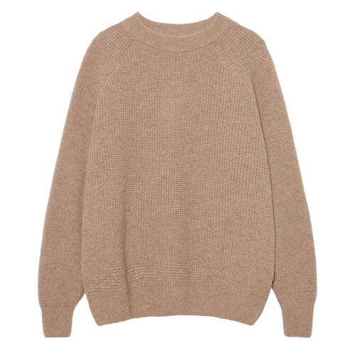 POMPEII Ribbed Beige Wool Knit Sweater