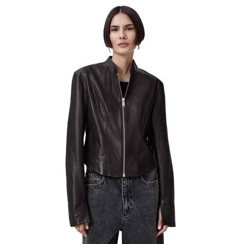 AllSaints Sadler Slim Fit Leather Jacket