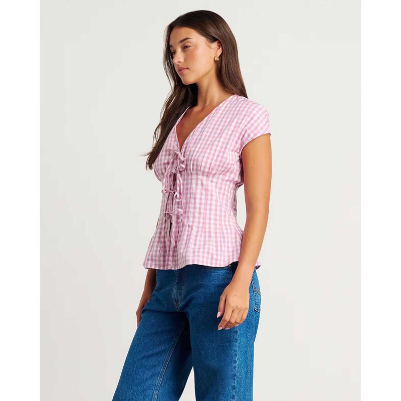 JAG Poppy Gingham Top image number 6