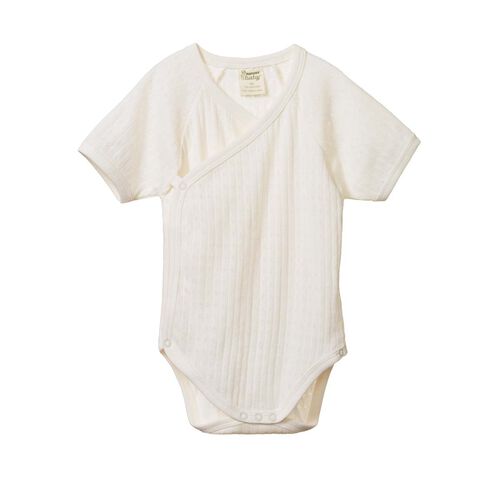 Nature Baby Pointelle Short Sleeve Kimono Bodysuit