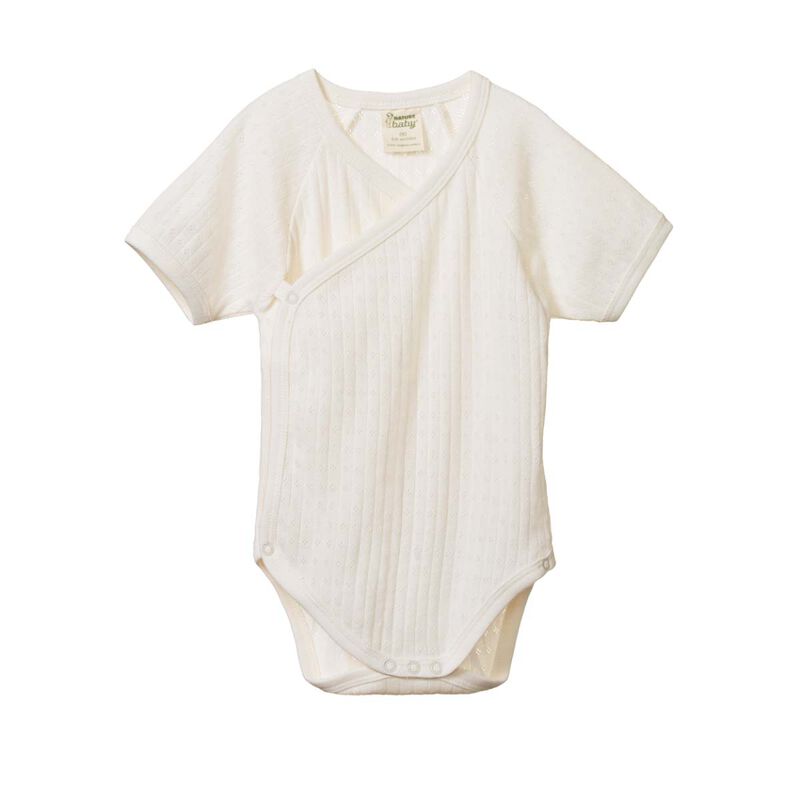 Nature Baby Pointelle Short Sleeve Kimono Bodysuit image number 0