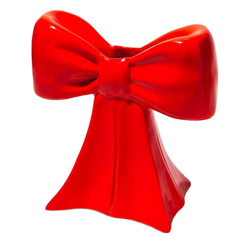 DOIY Bow Vase Red