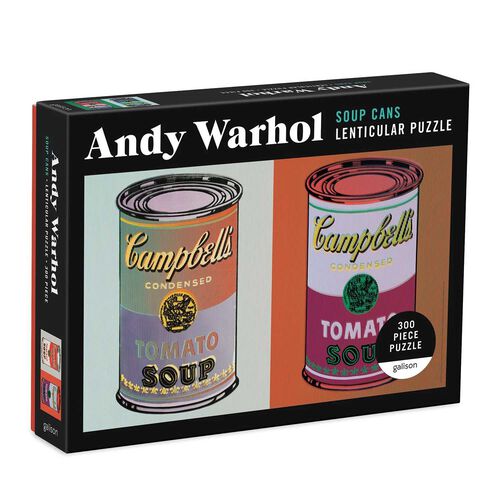 Galison Andy Warhol Soup Cans Lenticular 300 Piece Puzzle