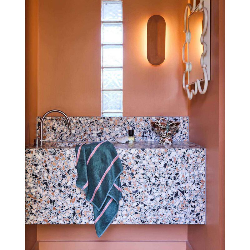 Kip&Co Wakame Crush Stripe Bamboo Terry Hand Towel image number 2