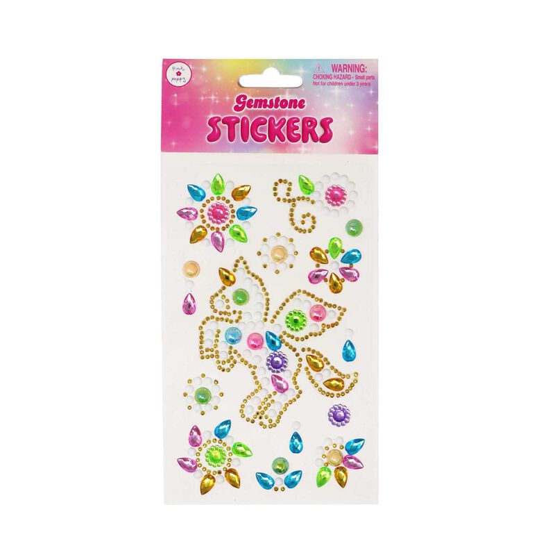 Pink Poppy Gemstone Unicorn Stickers image number 1