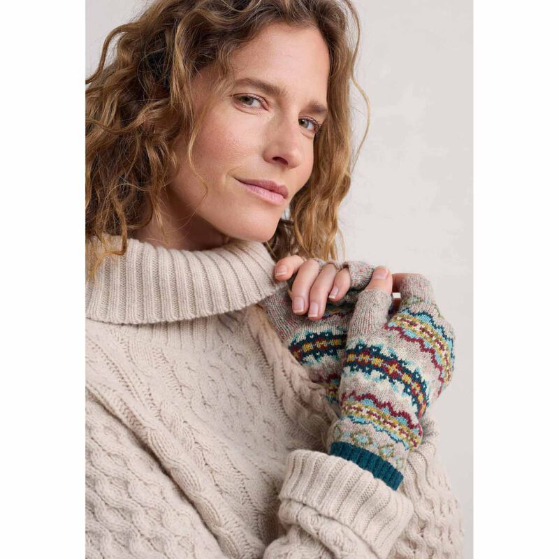 Seasalt Cornwall Mathey Mittens Harlyn Pink Grass Multi image number 1