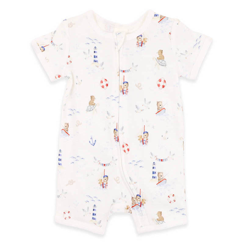 Bébé Axel Print Organic Ss Zipsuit image number 0