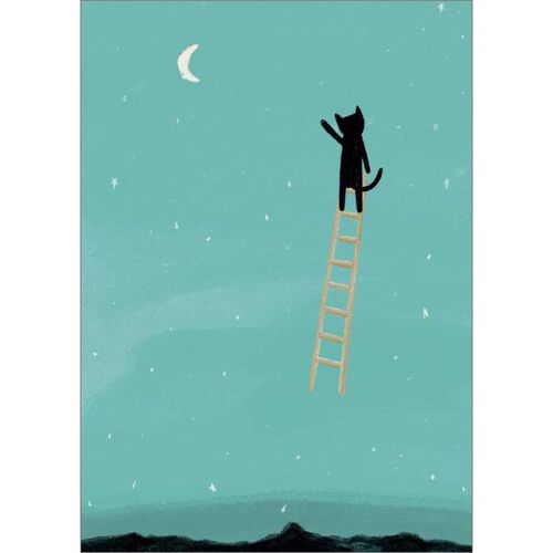 Georgia O&rsquo;Cat Ladder To The Moon Card