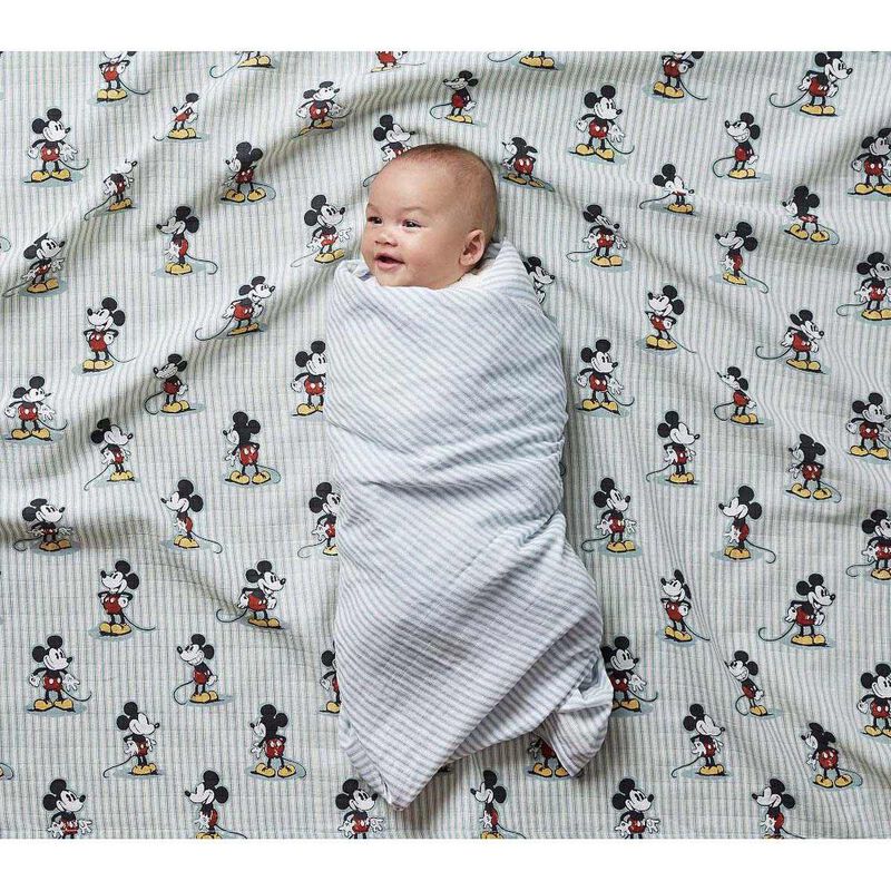 Pottery Barn Kids Organic Mickey Swaddle Set Of 3 image number 1
