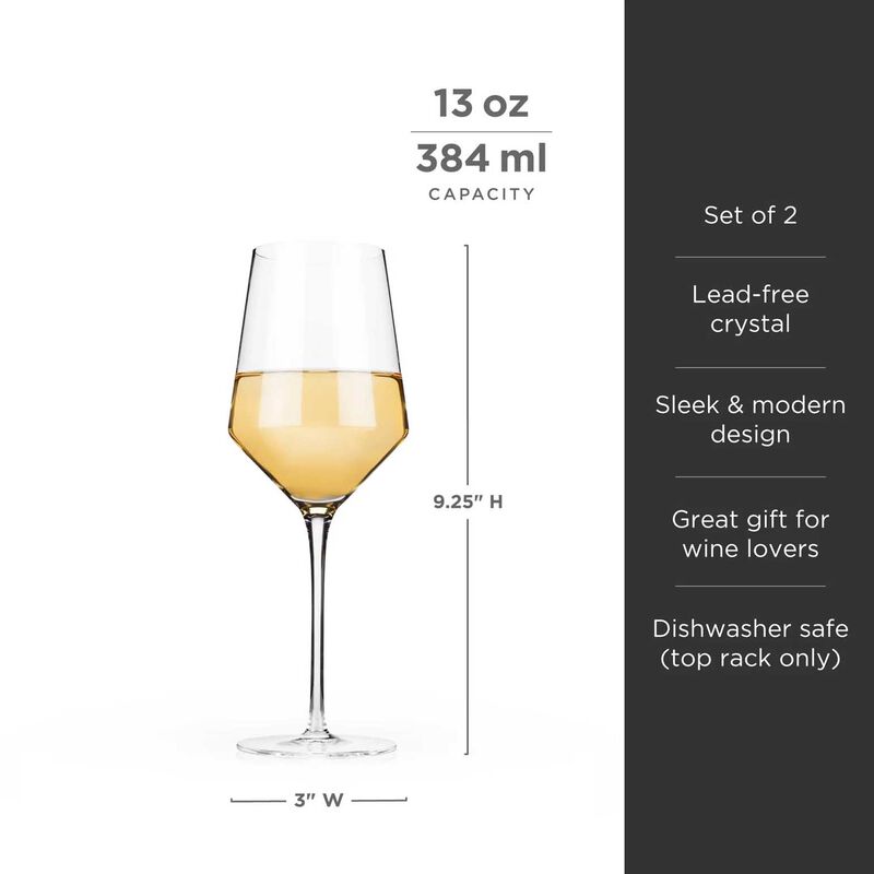 Viski Raye Crystal Chardonnay Glasses Set Of 2 image number 2