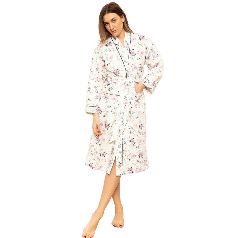 Cottonreal English Rose Cotton Quilted Kimono image number 0