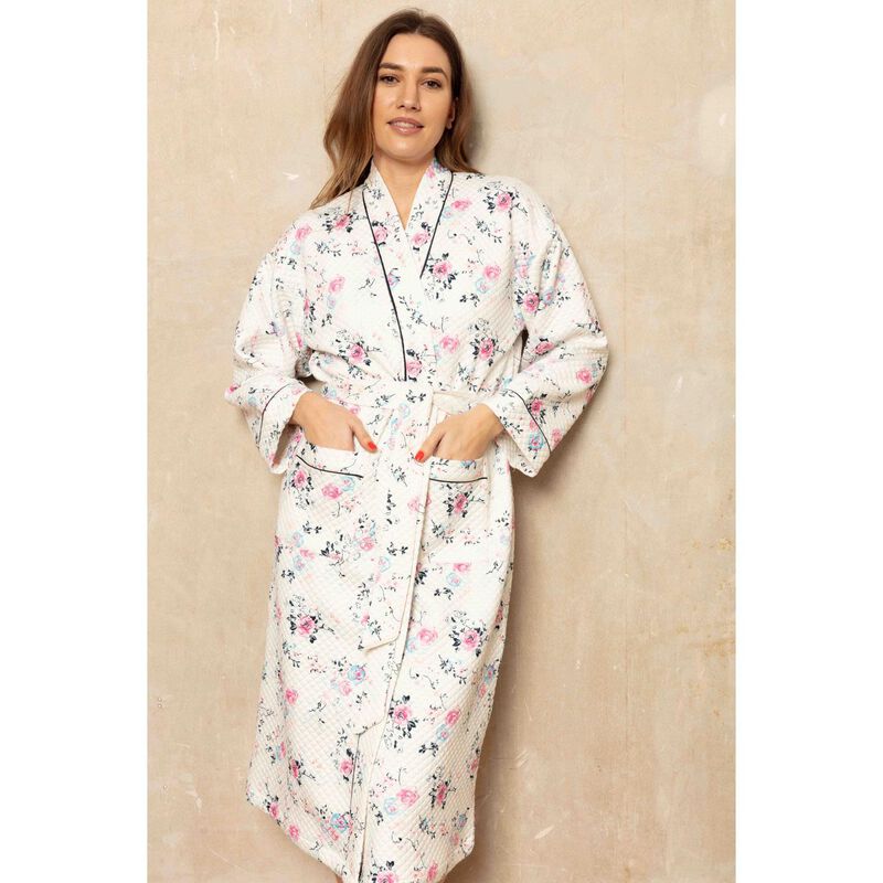 Cottonreal English Rose Cotton Quilted Kimono image number 1