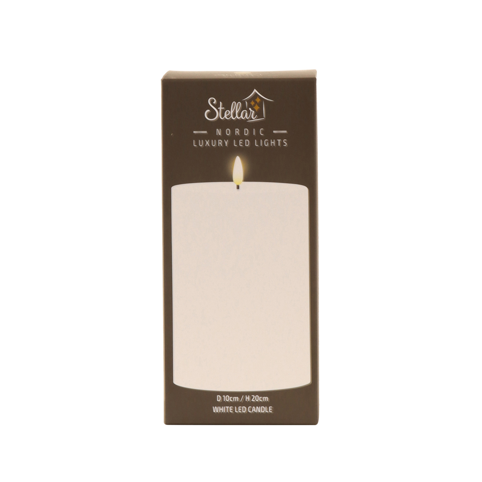 Stellar Haus White Pillar Indoor LED Candle With Timer  15x10cm