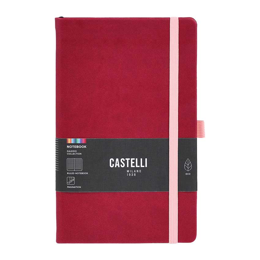 Castelli Kaleido Mid Ruled Ruby Notebook