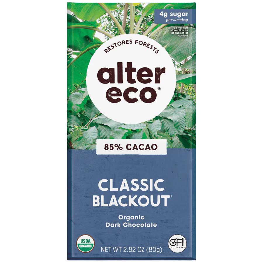 Alter Eco Organic Chocolate Bar 85% Classic Blackout 80g