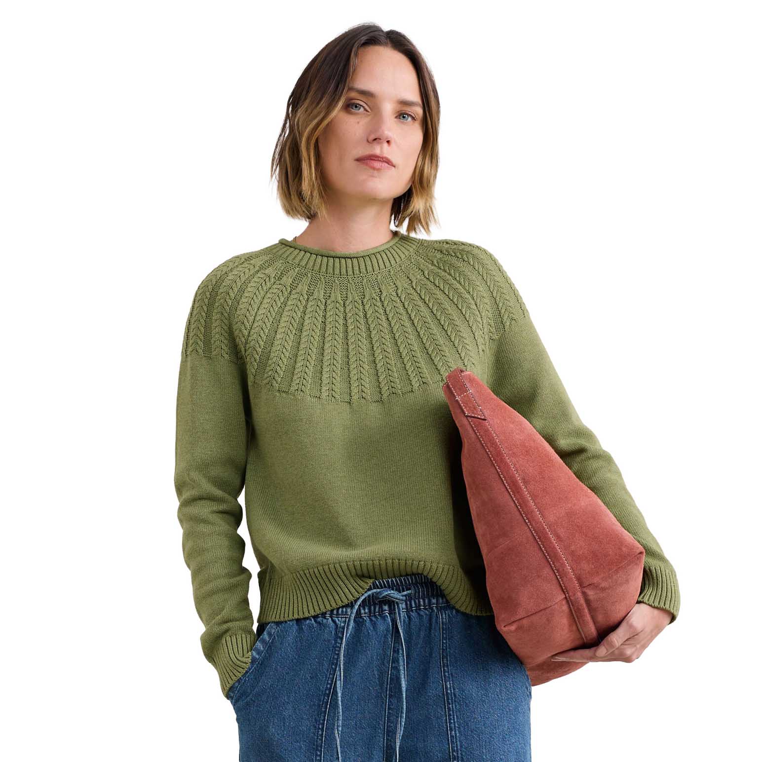 Seasalt Cornwall Stone Chat Jumper Moss