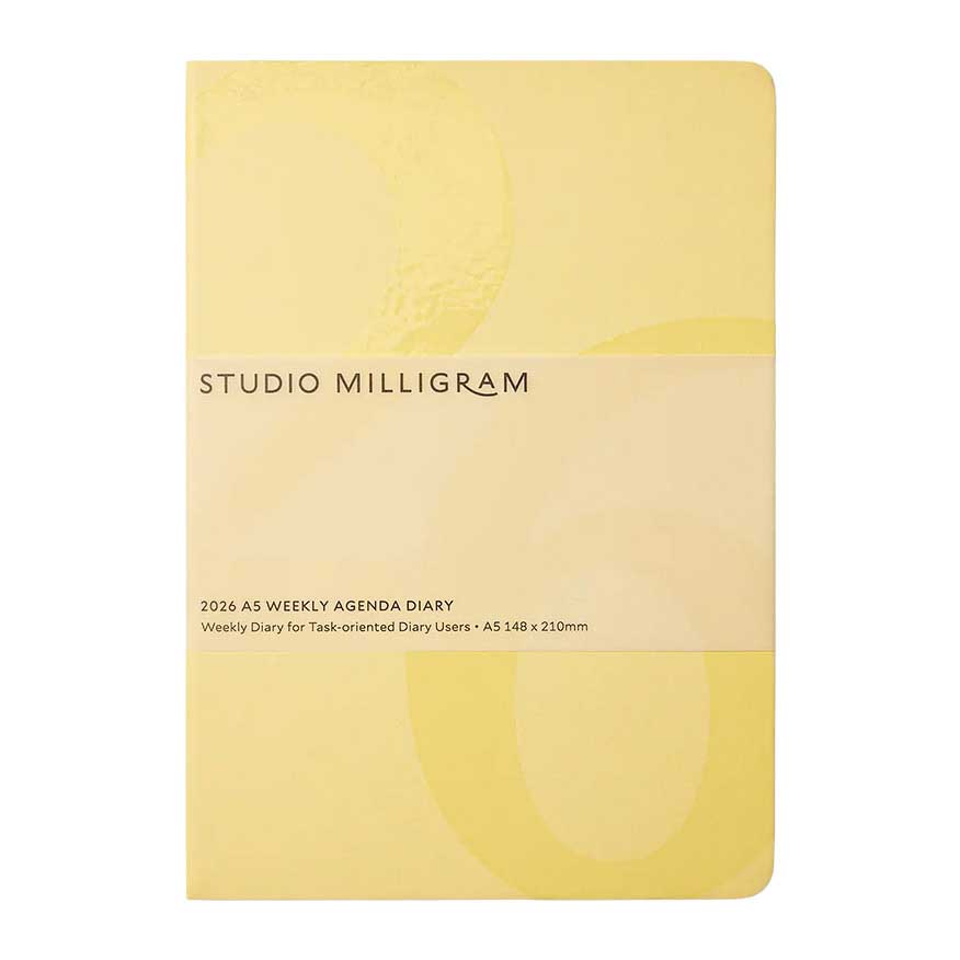 Studio Milligram A5 Butter Weekly Agenda Hard Cover Diary 2026