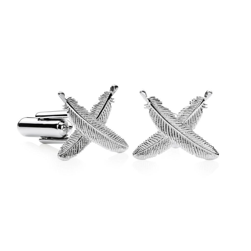 Boh Runga Feather Kisses Cufflinks Silver