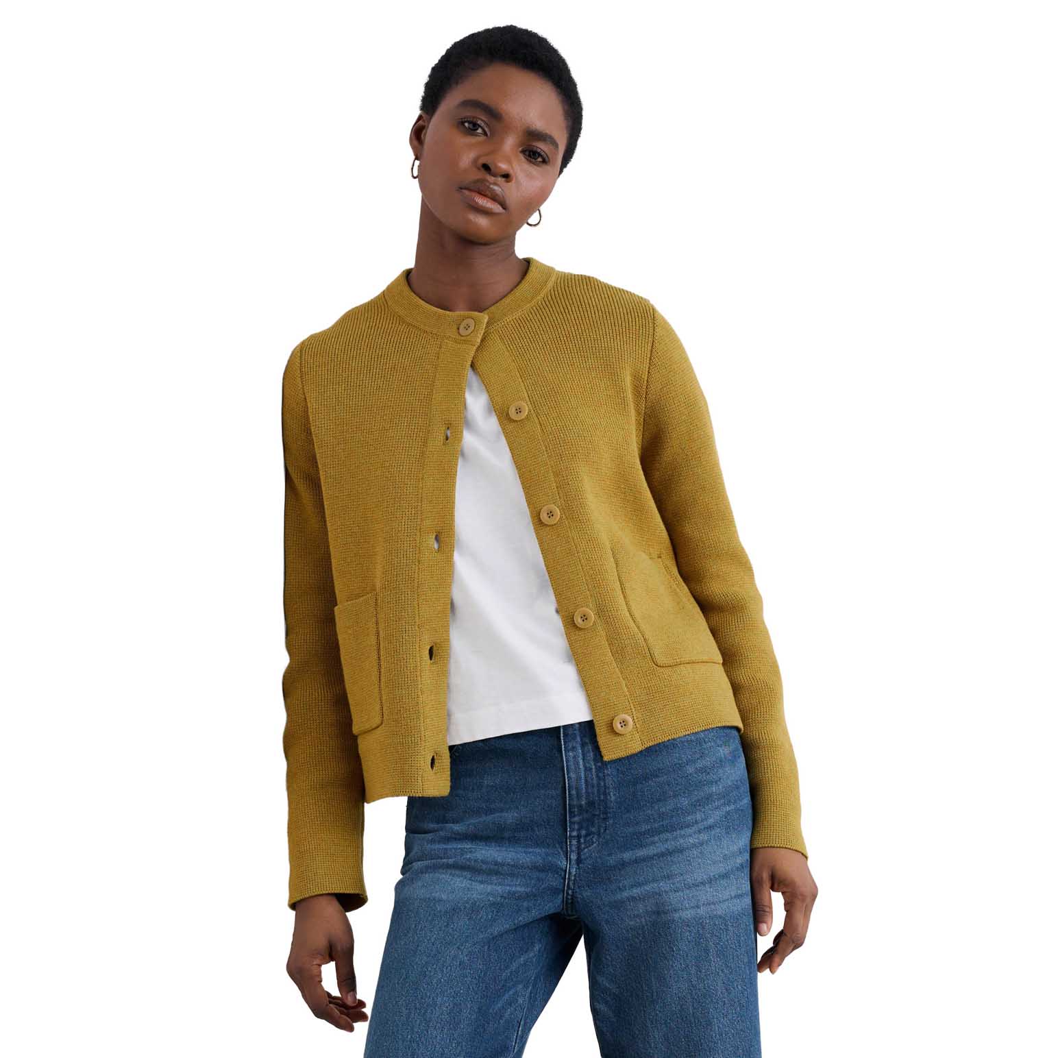 Seasalt Cornwall Rock Lily Knitted Jacket Pear