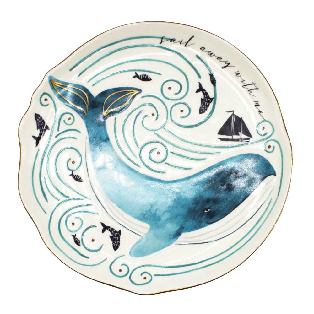 House Of Disaster By The Sea Plate Whale
