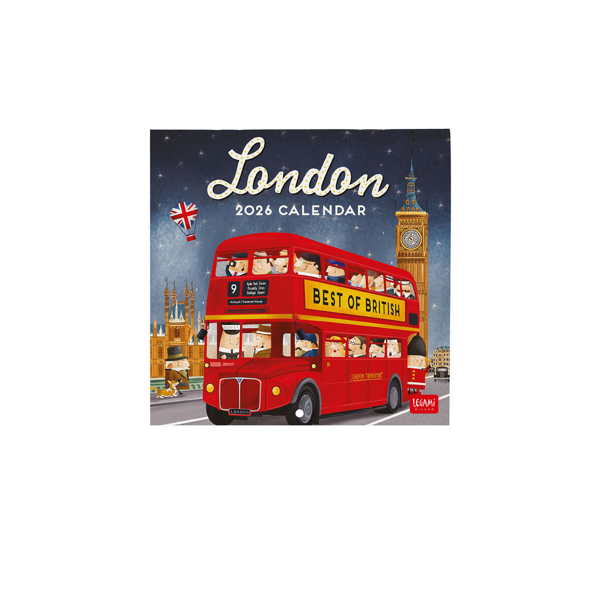 Legami London 2026 Wall Calendar 30x29cm