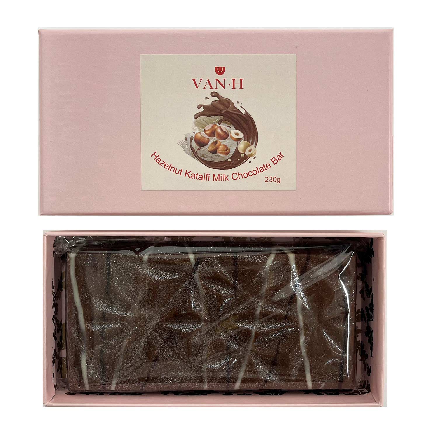 Van Heiningen Dubai Kataifi Hazelnut Milk Chocolate Bar 210g