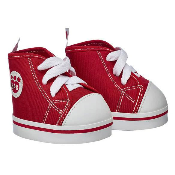 Build A Bear Shoes - Red Canvas Hi-Tops