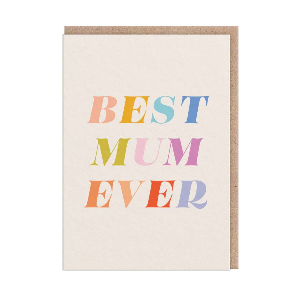Oh Deer Best Mum Ever Typography Card