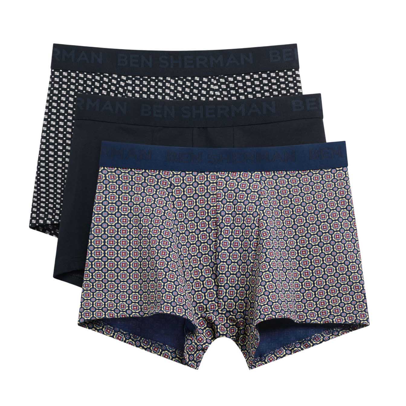 Ben Sherman Jacquard Geo Mix Trunks - 3 Pack
