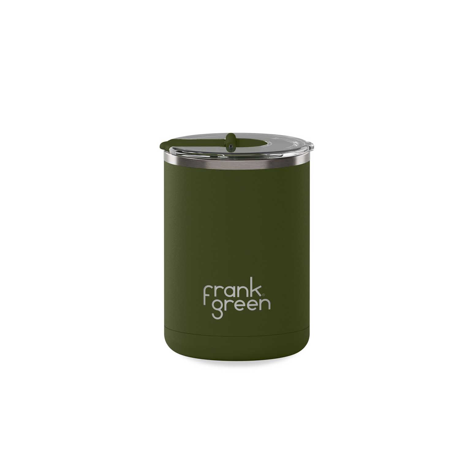 frank green 12oz S/Steel Cup With Screw Hinged Lid Khaki