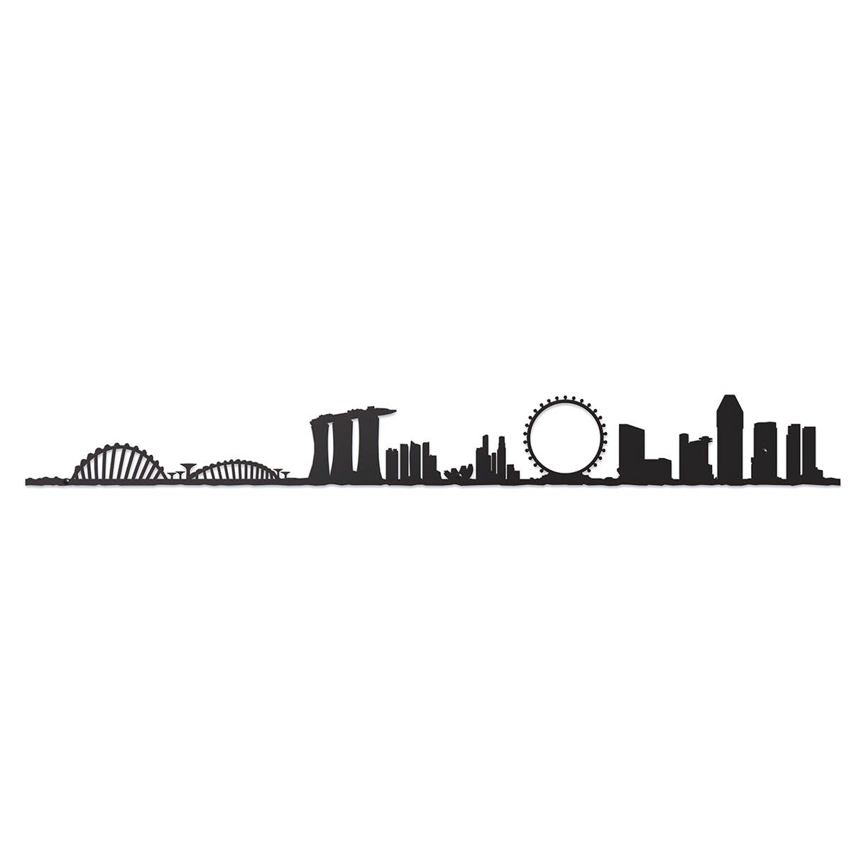 The Line Skyline of Singapore Black Steel Silhouette 50cm