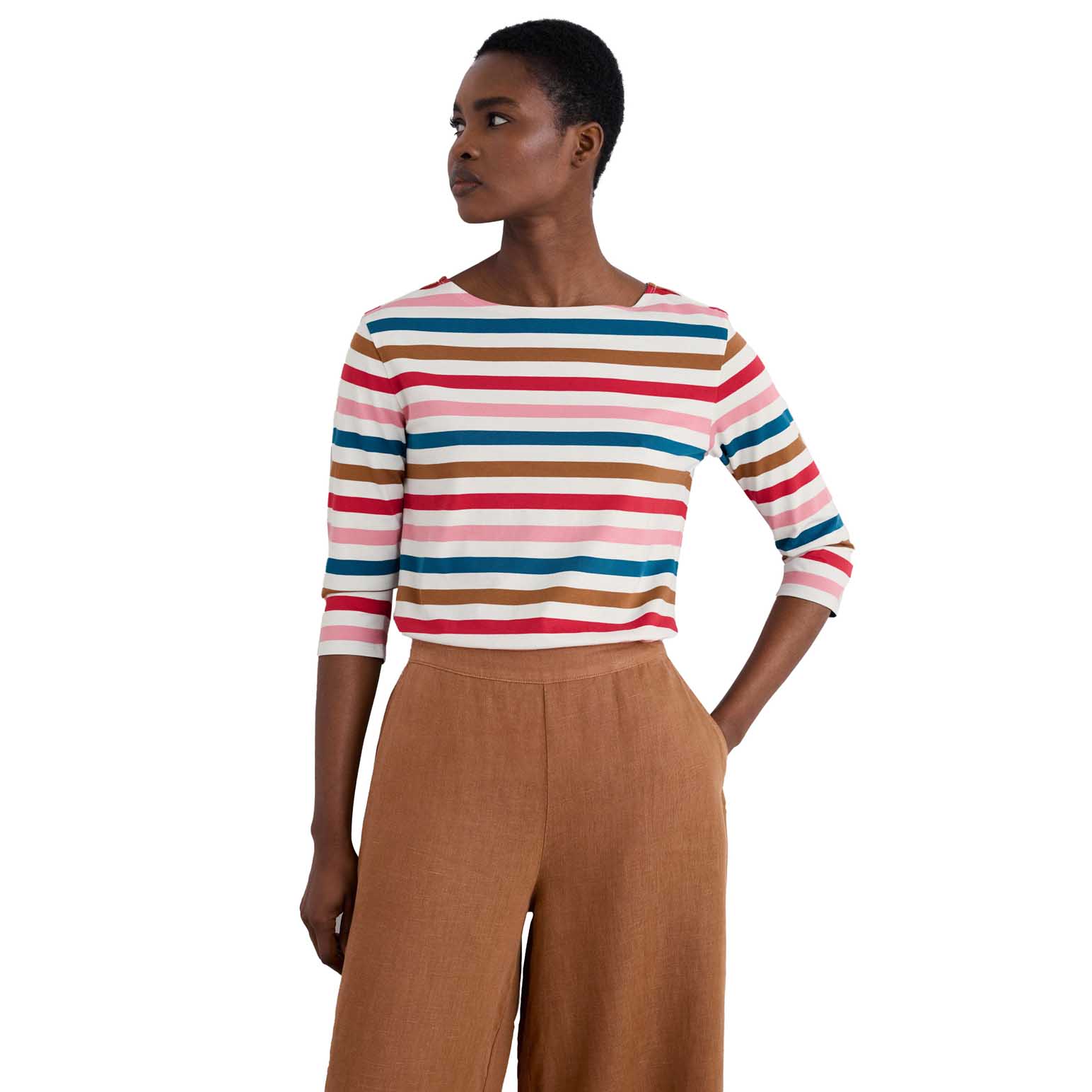 Seasalt Cornwall Sailor Top Quad Scallion Pink Sky