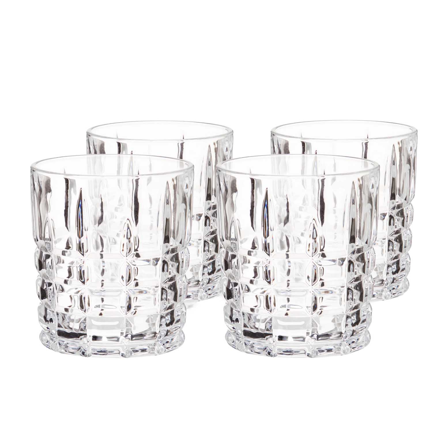 Viski Highland Crystal Dof Tumblers Set Of 4