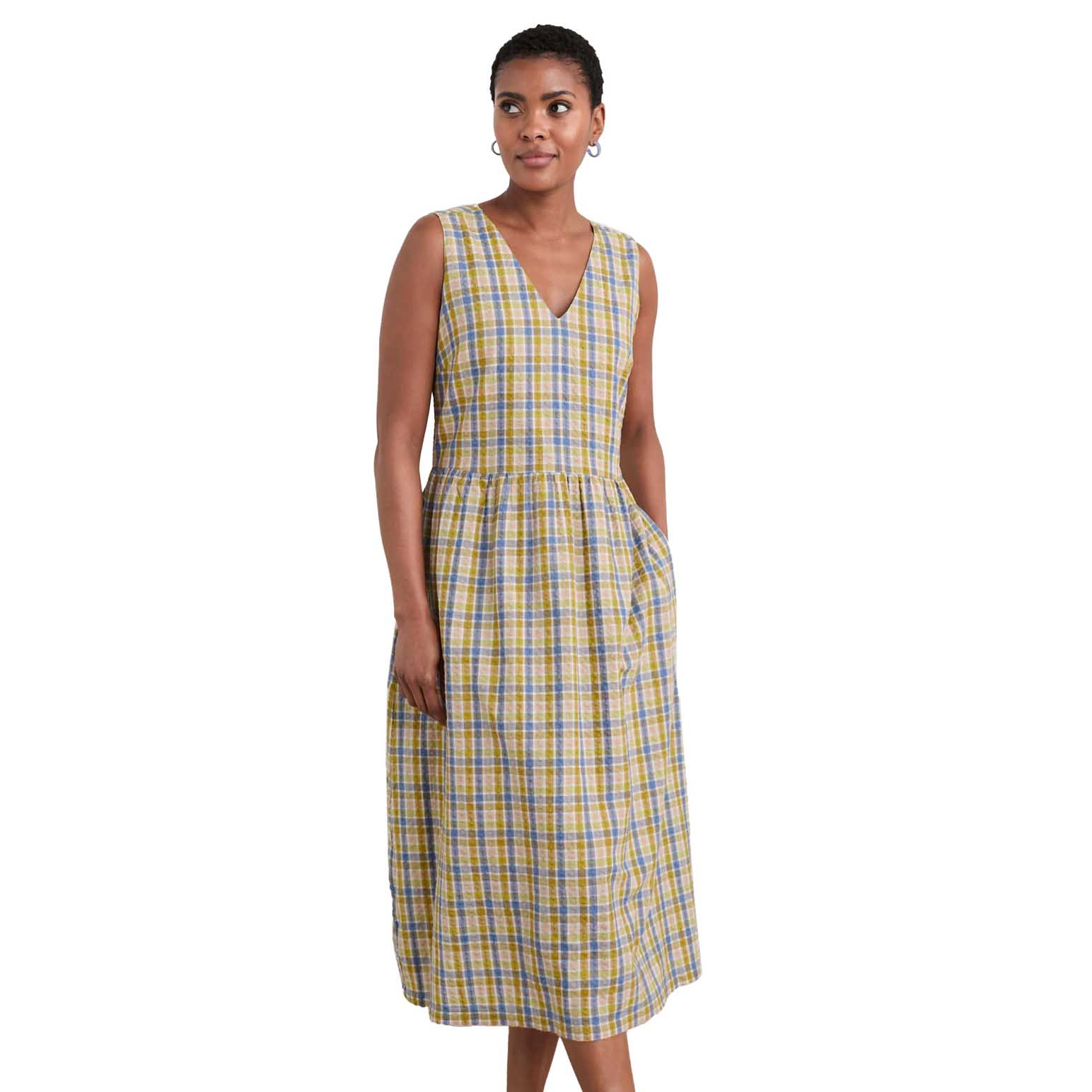Seasalt Cornwall Lowland Heather Dress Penny Bun Pear